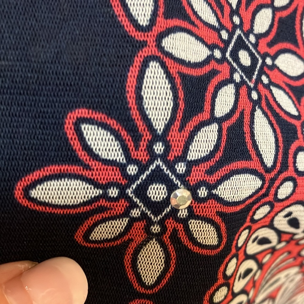 INC International Concepts Red and Blue Patterned Top - Picture 3 of 12